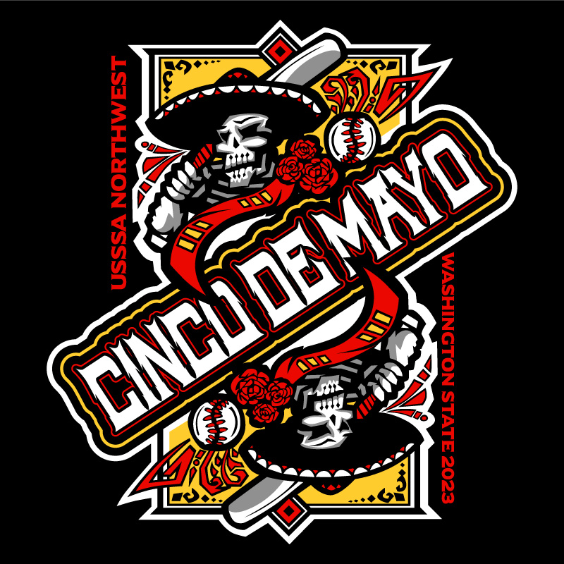 Cinco De Mayo Baseball Design | Tournament Shirt Design Template